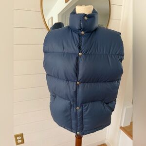 Vintage 1980s North Face Navy Puffer Vest with Snap Front - Marty McFly Style